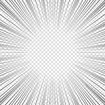 Screentones action lines, black striped frame transparent background PNG clipart