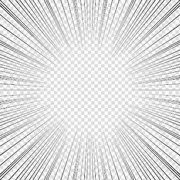 Screentones action lines, black striped frame transparent background PNG clipart