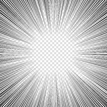 Screentones action lines , black sun rays illustration transparent background PNG clipart