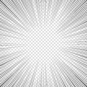 Screentones action lines , black sun rays illustration transparent background PNG clipart