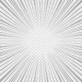 Screentones action lines, black sunburst icon transparent background PNG clipart