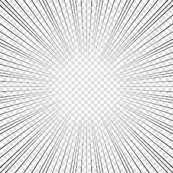 Screentones action lines, black sunburst transparent background PNG clipart