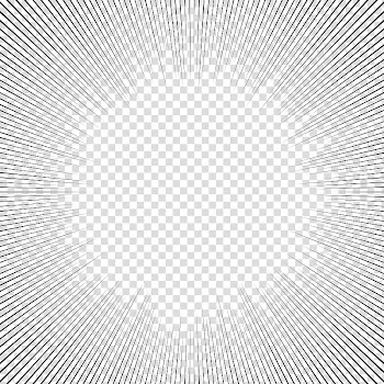 Screentones action lines , black thin lines radial sunburst transparent background PNG clipart