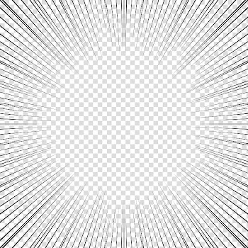 Screentones action lines , black thin lines radial sunburst transparent background PNG clipart