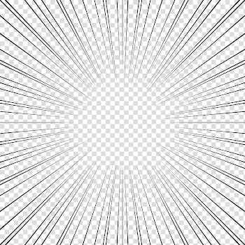 Screentones action lines, black transparent background PNG clipart