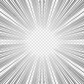 Screentones action lines, black transparent background PNG clipart