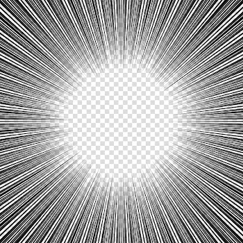 Screentones action lines, straight black border lines towards center illustration transparent background PNG clipart