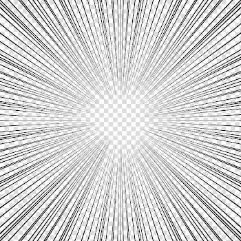 Screentones action lines, straight black lines towards center illustration transparent background PNG clipart