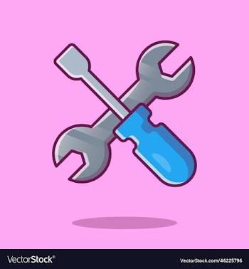 screwdriver and wrench cartoon