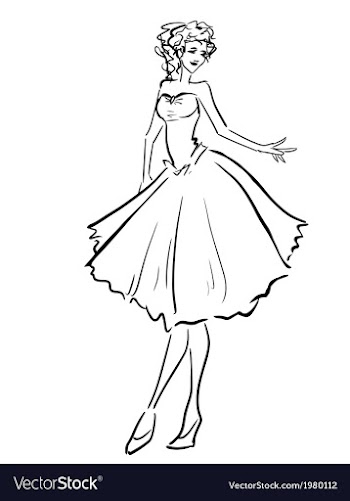 Scribble of woman vector image