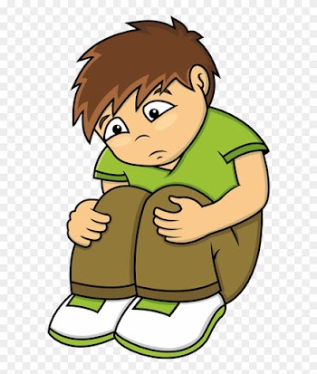 Scroll Down To Reveal All Four Versions - Sad Child Clipart