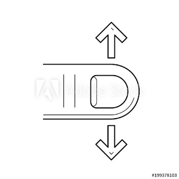 Scroll down vector line icon isolated on white background
