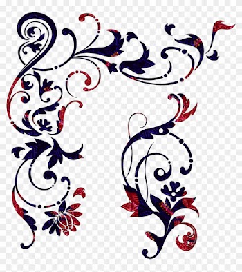 Scroll Red,large,300dpi,floral Design - Scrolled Border Png Transparent