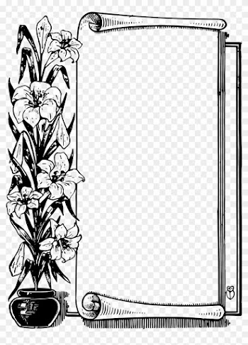Scrolls - Clipart - Frame Flower Black White
