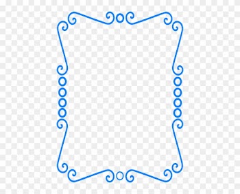 Scrolly Frame Blue Svg Clip Arts 444 X 597 Px - Blue Vector Frame Png
