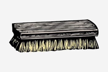 Scrub brush clipart, cleaning equipment | Free Vector - rawpixel
