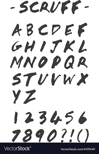 Scruff - Hand Drawn Alphabet vector image