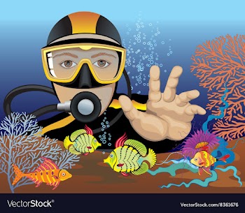 Scuba Diver Cartoon vector image