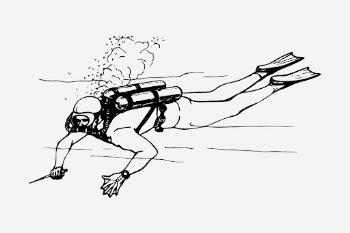 Scuba diver drawing, vintage illustration. | Free Photo - rawpixel