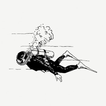 Scuba diver drawing, vintage illustration | Free PSD - rawpixel