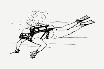 Scuba diver drawing, vintage illustration | Free PSD - rawpixel