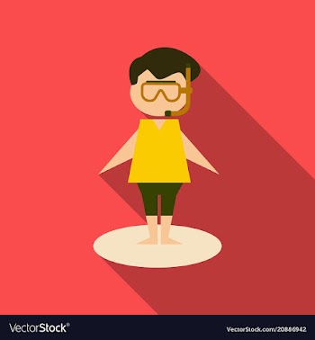 Scuba diver man in wetsuit in full height vector image