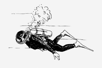Scuba diver, vintage profession illustration. | Free Photo Illustration - rawpixel