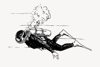 Scuba diver, vintage profession illustration | Free Vector Illustration - rawpixel