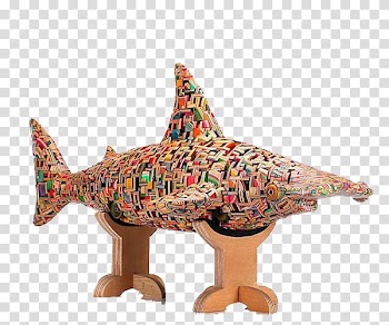 Sculpture Artist Skateboarding, Colored building shark transparent background PNG clipart
