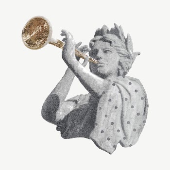 Sculpture blowing horn collage element | Free PSD - rawpixel