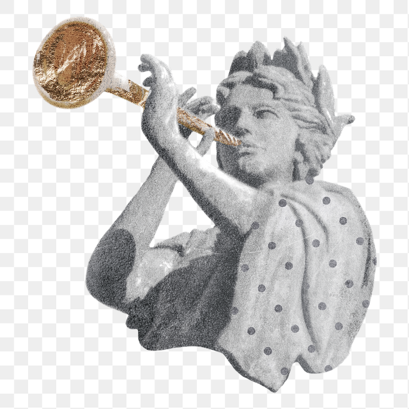 Sculpture blowing horn png sticker, | Free PNG - rawpixel