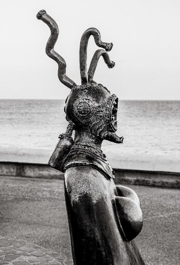 Sculpture in Puerto Vallarta, Mexico on the Malecon Promenade.