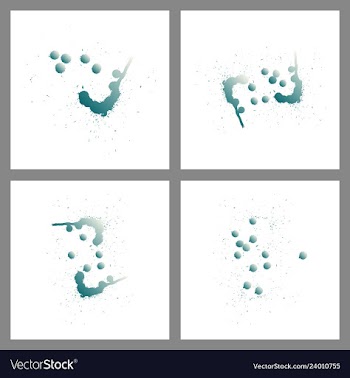 Se of colorful paint splatterspaint splashes set vector image
