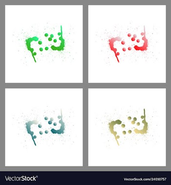 Se of colorful paint splatterspaint splashes set vector image
