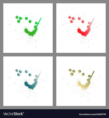 Se of colorful paint splatterspaint splashes set vector image