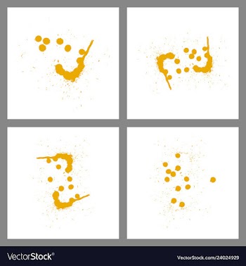 Se of colorful paint splatterspaint splashes set vector image