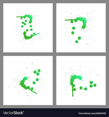 Se of colorful paint splatterspaint splashes set vector image