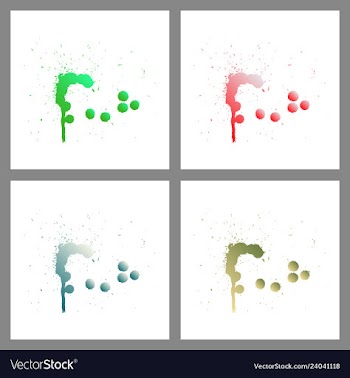 Se of colorful paint splatterspaint splashes set vector image