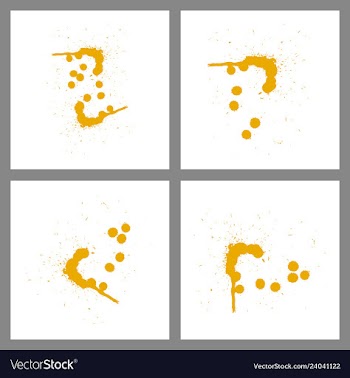 Se of colorful paint splatterspaint splashes set vector image