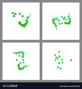 Se of colorful paint splatterspaint splashes set vector image
