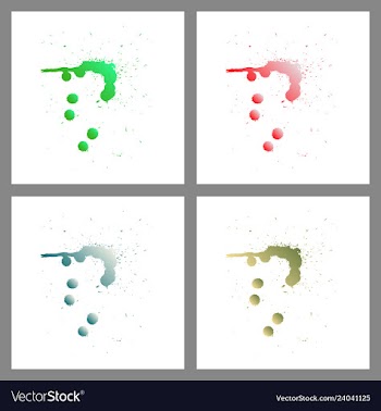 Se of colorful paint splatterspaint splashes set vector image