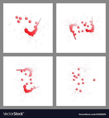 Se of colorful paint splatterspaint splashes set vector image