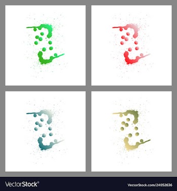 Se of colorful paint splatterspaint splashes set vector image