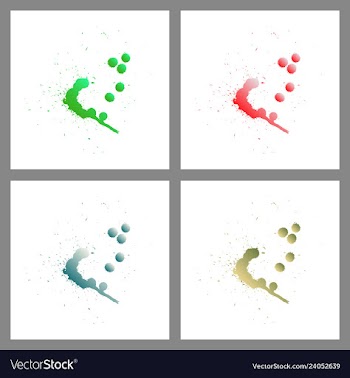 Se of colorful paint splatterspaint splashes set vector image