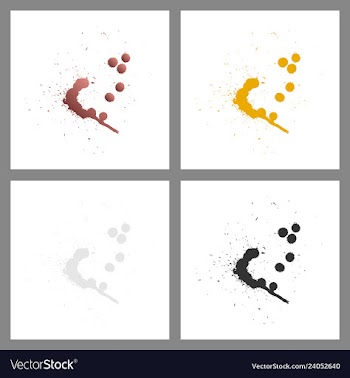 Se of colorful paint splatterspaint splashes set vector image