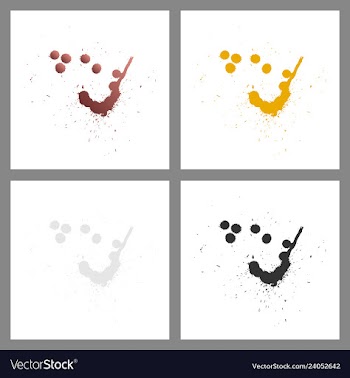 Se of colorful paint splatterspaint splashes set vector image