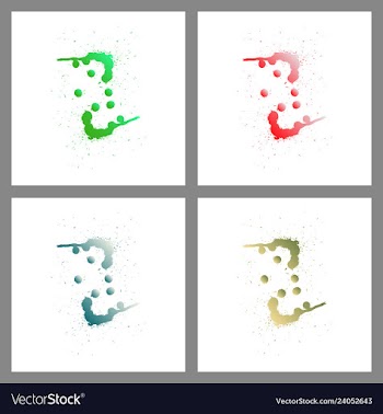 Se of colorful paint splatterspaint splashes set vector image