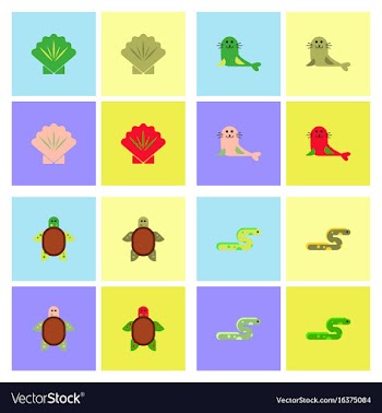 Sea animals stock collection vector image