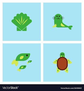 Sea animals stock collection vector image