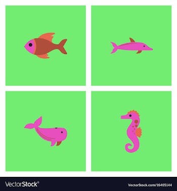Sea animals stock collection vector image
